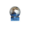 Stainless Steel Magnetic Globe Puzzle - Large 3 3/4" Hgt Elegant Award & Executive Desk Accessory